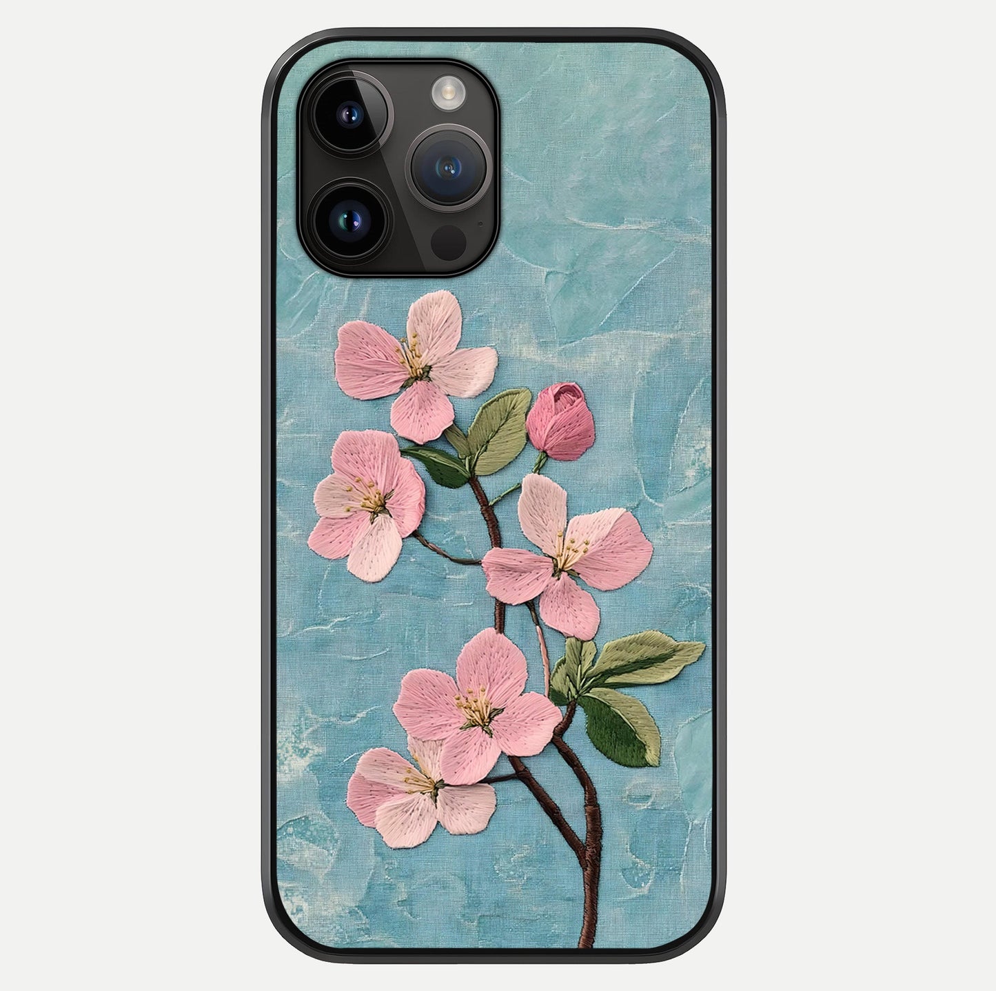 Threaded Blossom Breeze Glass Case showing full back design in clean flat view with glossy glass finish.