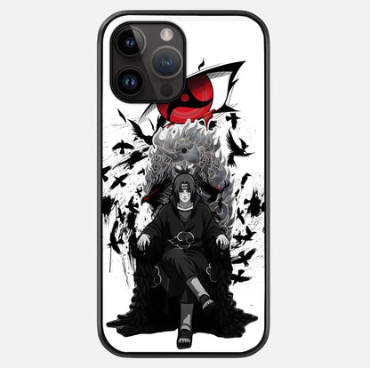 Uchiha Shadow Throne Glass Case showing full back design in clean flat view with glossy glass finish.