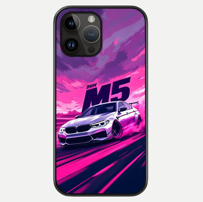 Velocity Drift Pulse Glass Case showing full back design in clean flat view with glossy glass finish.