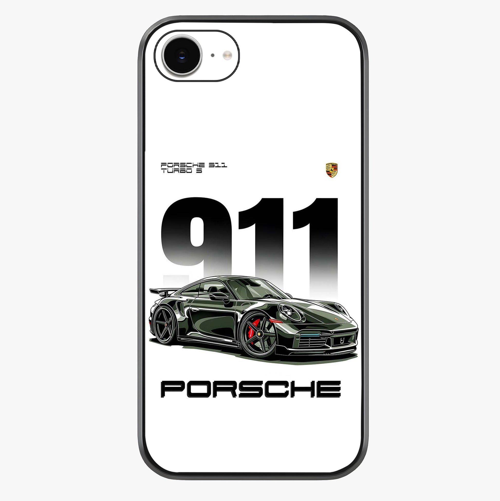 911 Turbo Dominance Glass Case showing full back design in clean flat view with glossy glass finish.
