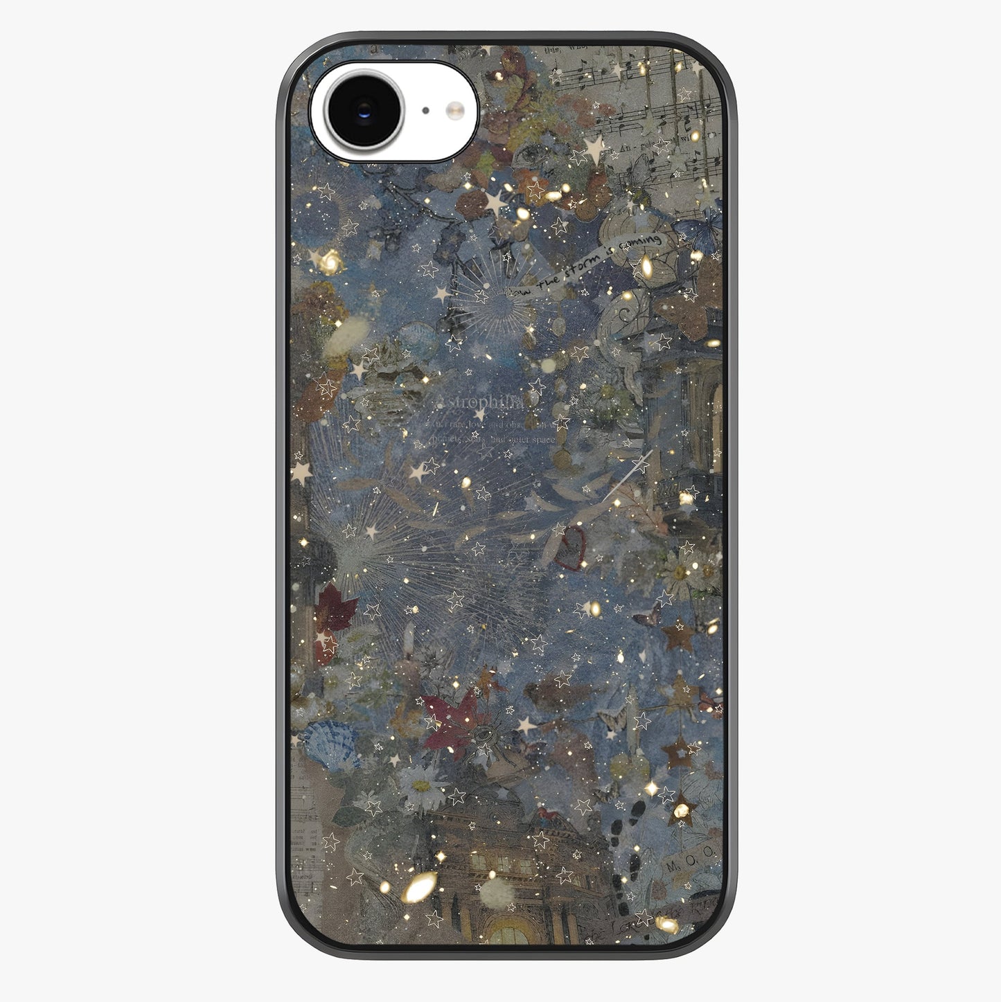 Aesthetic Astrolophia Glass Case showing full back design in clean flat view with glossy glass finish.