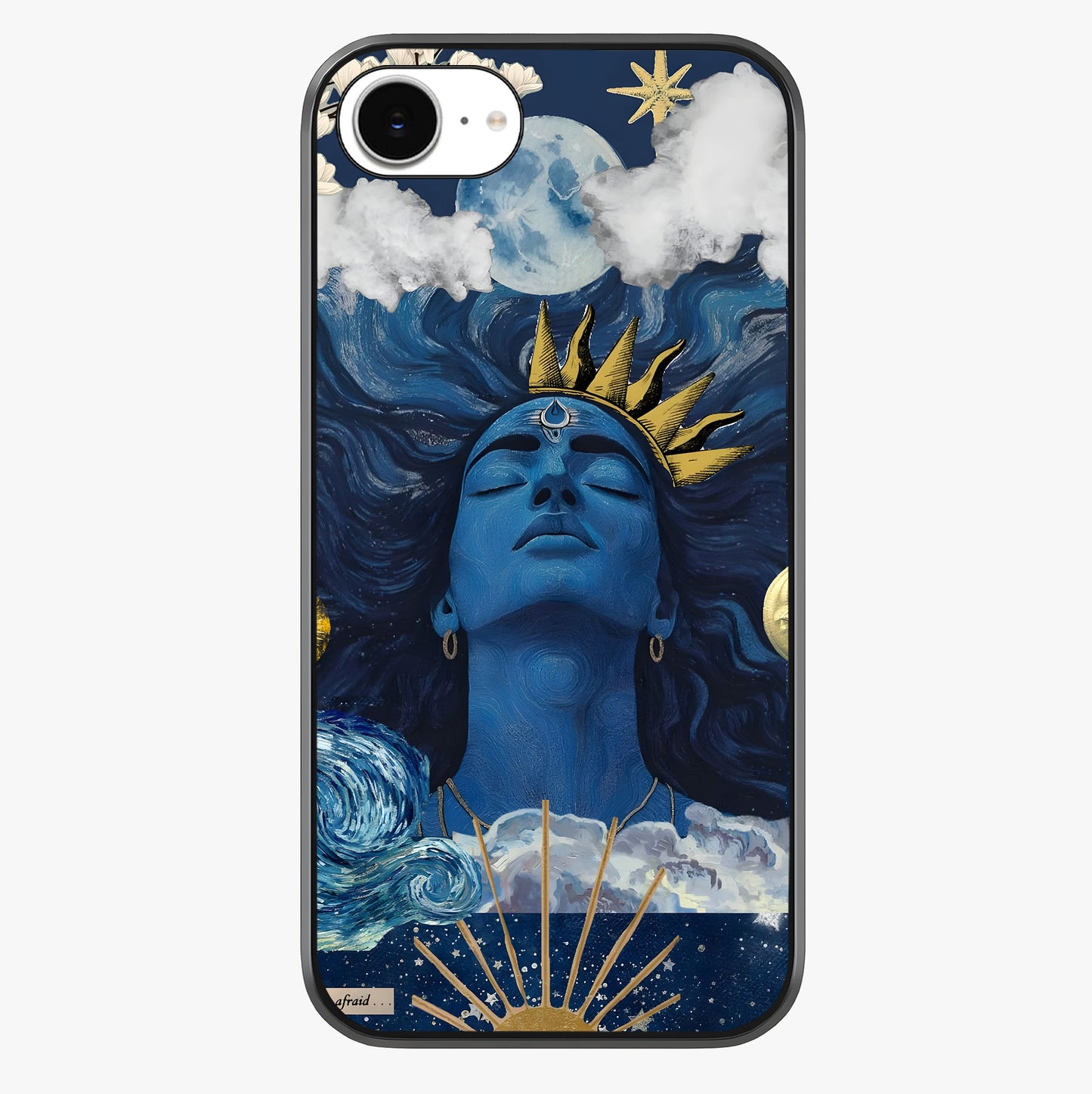 Aesthetic Lord Shiva Glass Case showing full back design in clean flat view with glossy glass finish.