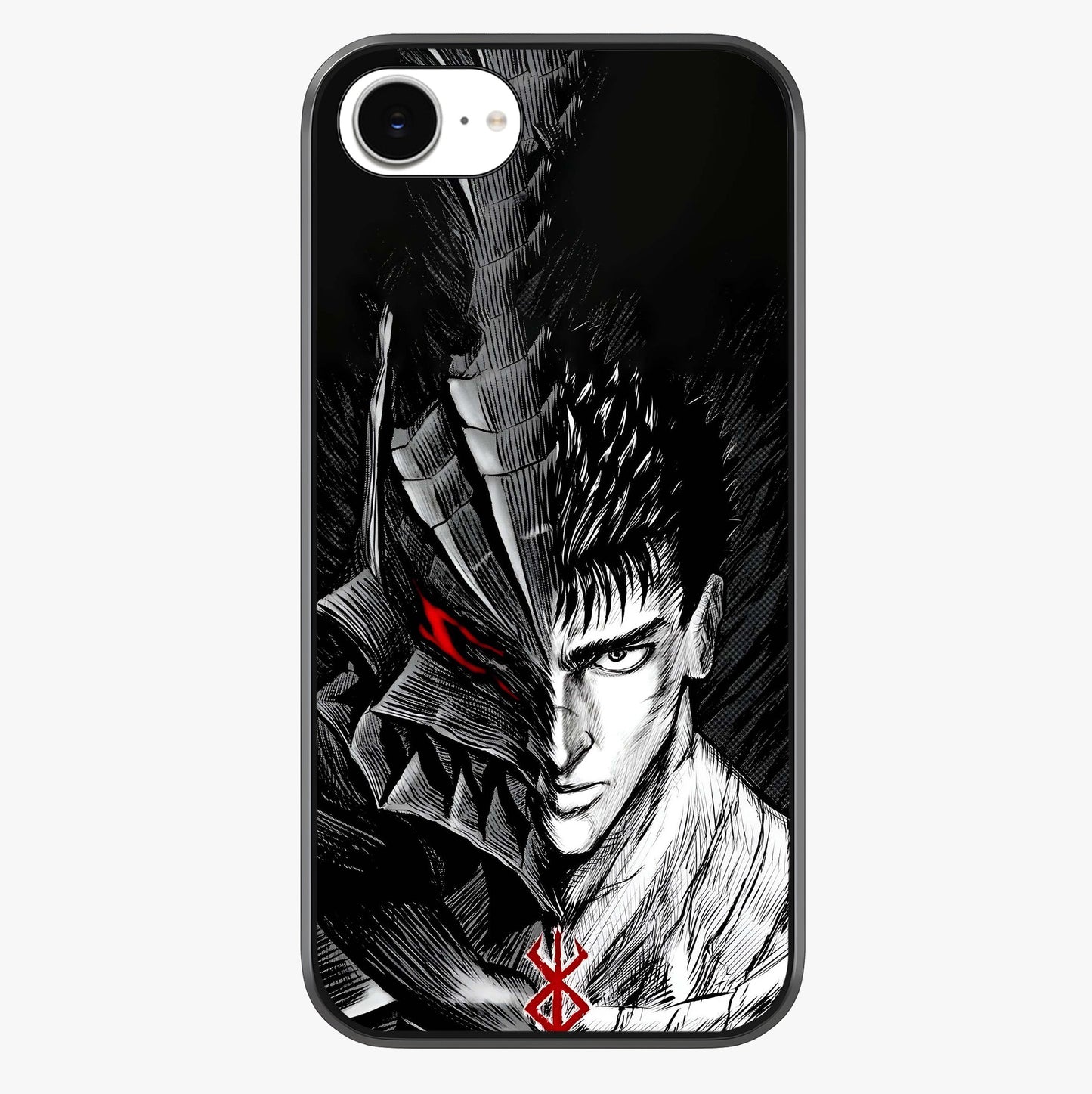 Berserker Blood Oath Glass Case showing full back design in clean flat view with glossy glass finish.