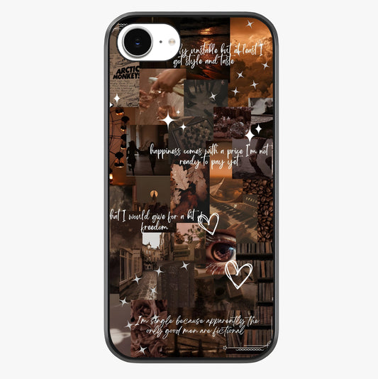 Bittersweet Aesthetic Chaos Glass Case showing full back design in clean flat view with glossy glass finish.