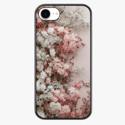 Blush Blossom Cloud Glass Case showing full back design in clean flat view with glossy glass finish.