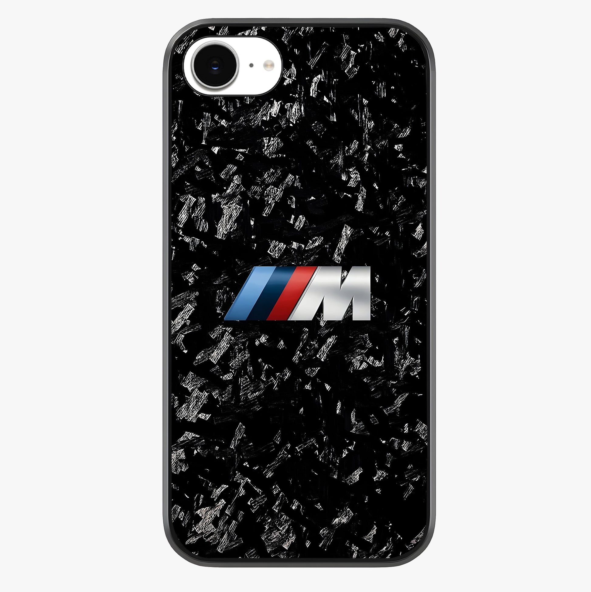 Carbon Speed Mark Glass Case showing full back design in clean flat view with glossy glass finish.