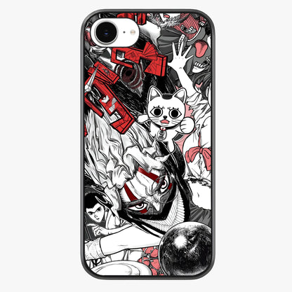 Crimson Chaos Panel Glass Case showing full back design in clean flat view with glossy glass finish.