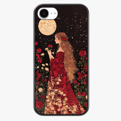 Crimson Dreams Glass Case showing full back design in clean flat view with glossy glass finish.