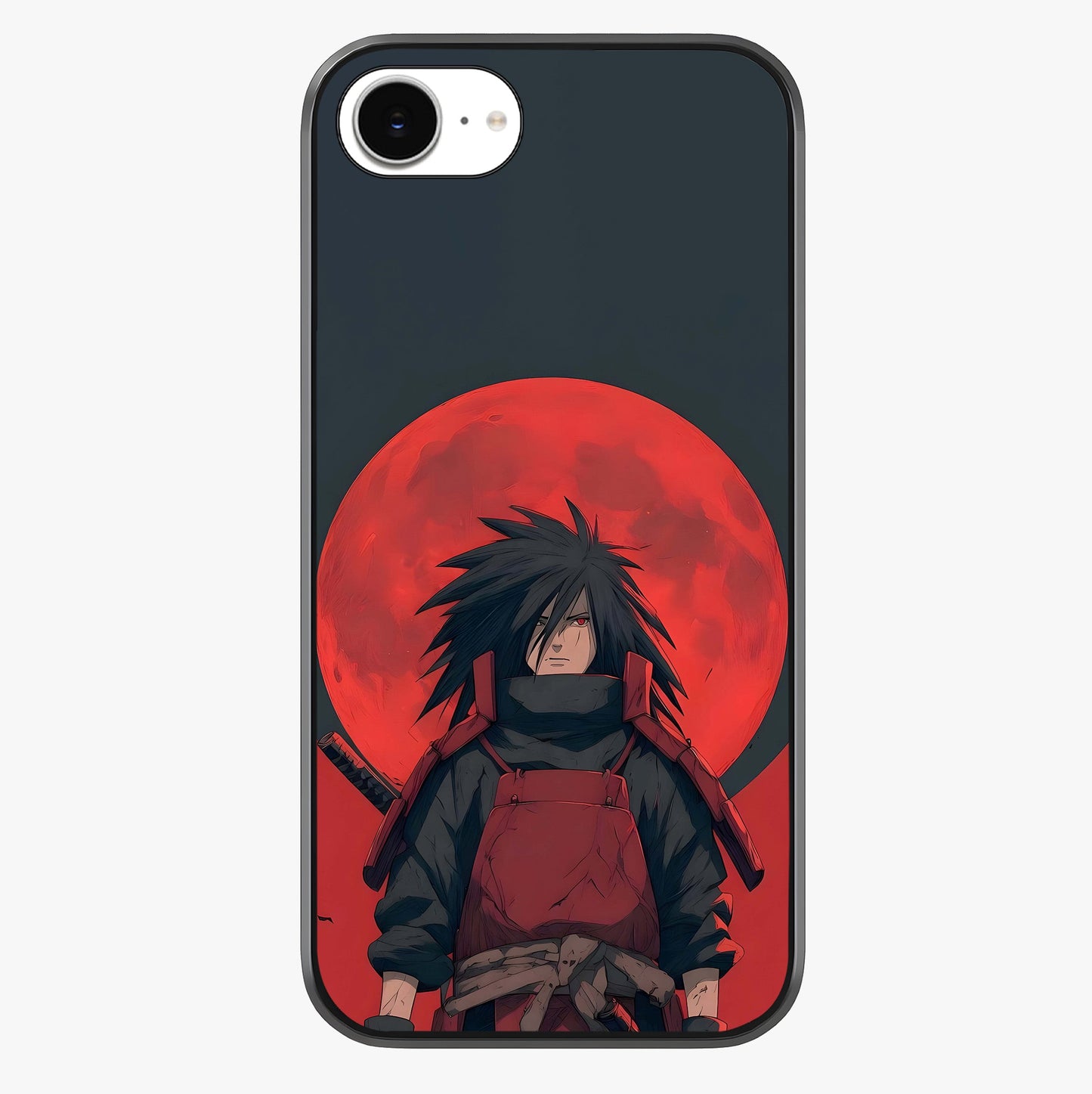 Crimson Moon Warlord Glass Case showing full back design in clean flat view with glossy glass finish.