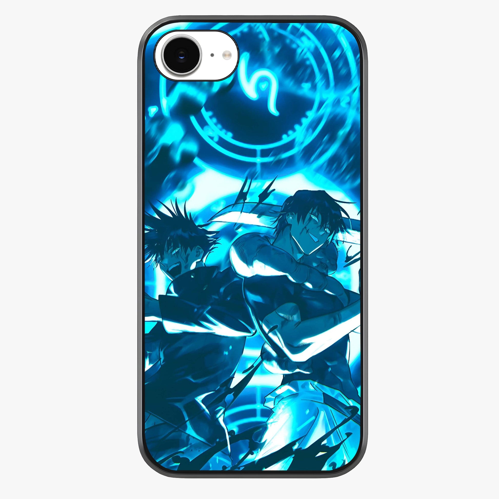 Cursed Energy Clash Glass Case showing full back design in clean flat view with glossy glass finish.