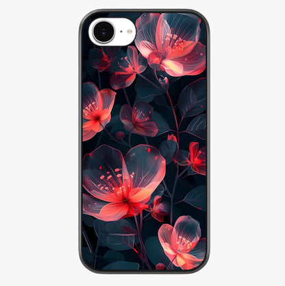Dark Shade Of Flower Glass Case showing full back design in clean flat view with glossy glass finish.