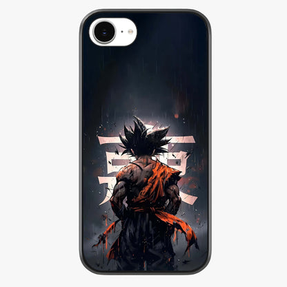 Dark Warrior In Rain Glass Case showing full back design in clean flat view with glossy glass finish.