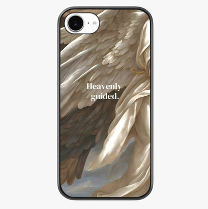Divine Winged Grace Glass Case showing full back design in clean flat view with glossy glass finish.