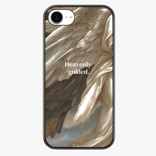Divine Winged Grace Glass Case showing full back design in clean flat view with glossy glass finish.