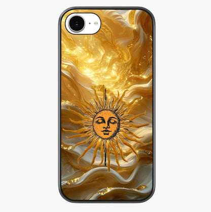 Eternal Golden Glow Glass Case showing full back design in clean flat view with glossy glass finish.