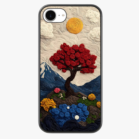 Eternal Nature Tapestry Glass Case showing full back design in clean flat view with glossy glass finish.