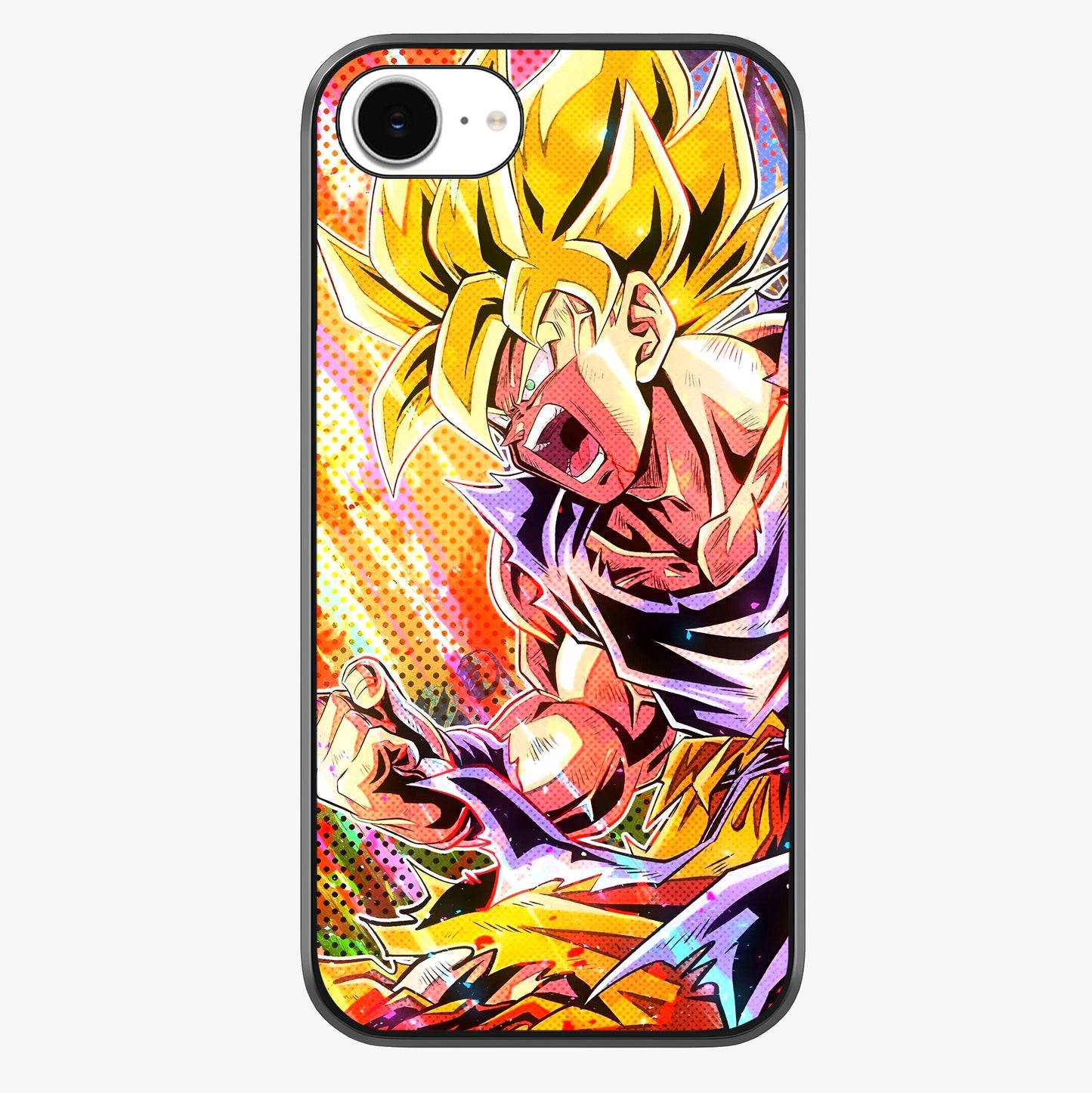Firing Goku Glass Case showing full back design in clean flat view with glossy glass finish.