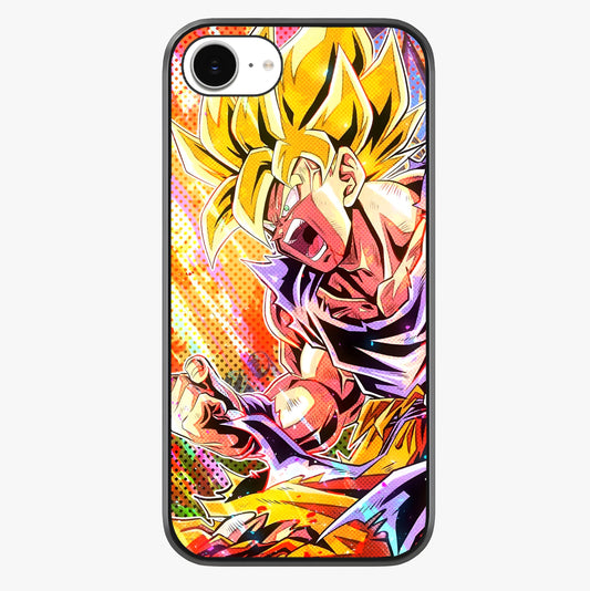 Firing Goku Glass Case showing full back design in clean flat view with glossy glass finish.