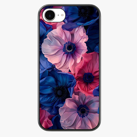 Flower Paper Art Pattern Glass Case showing full back design in clean flat view with glossy glass finish.
