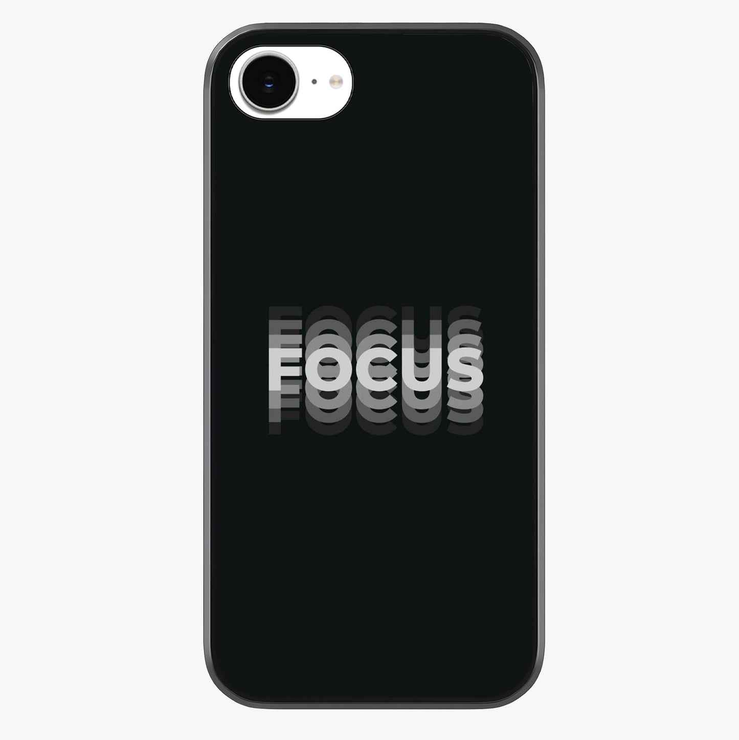 Focus Mode On Glass Case showing full back design in clean flat view with glossy glass finish.