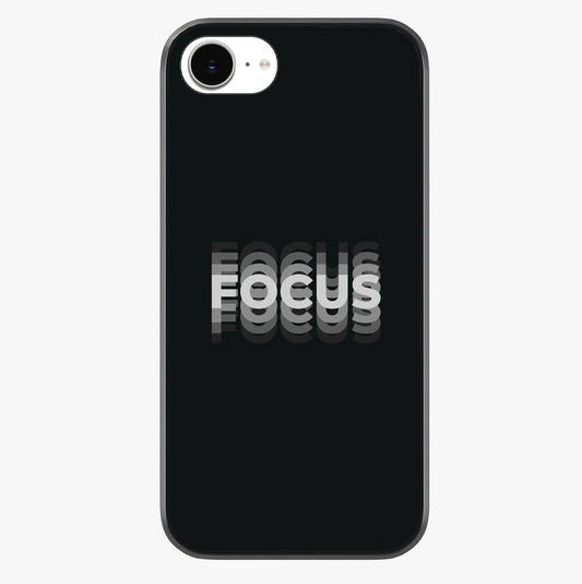 Focus Mode On Glass Case showing full back design in clean flat view with glossy glass finish.
