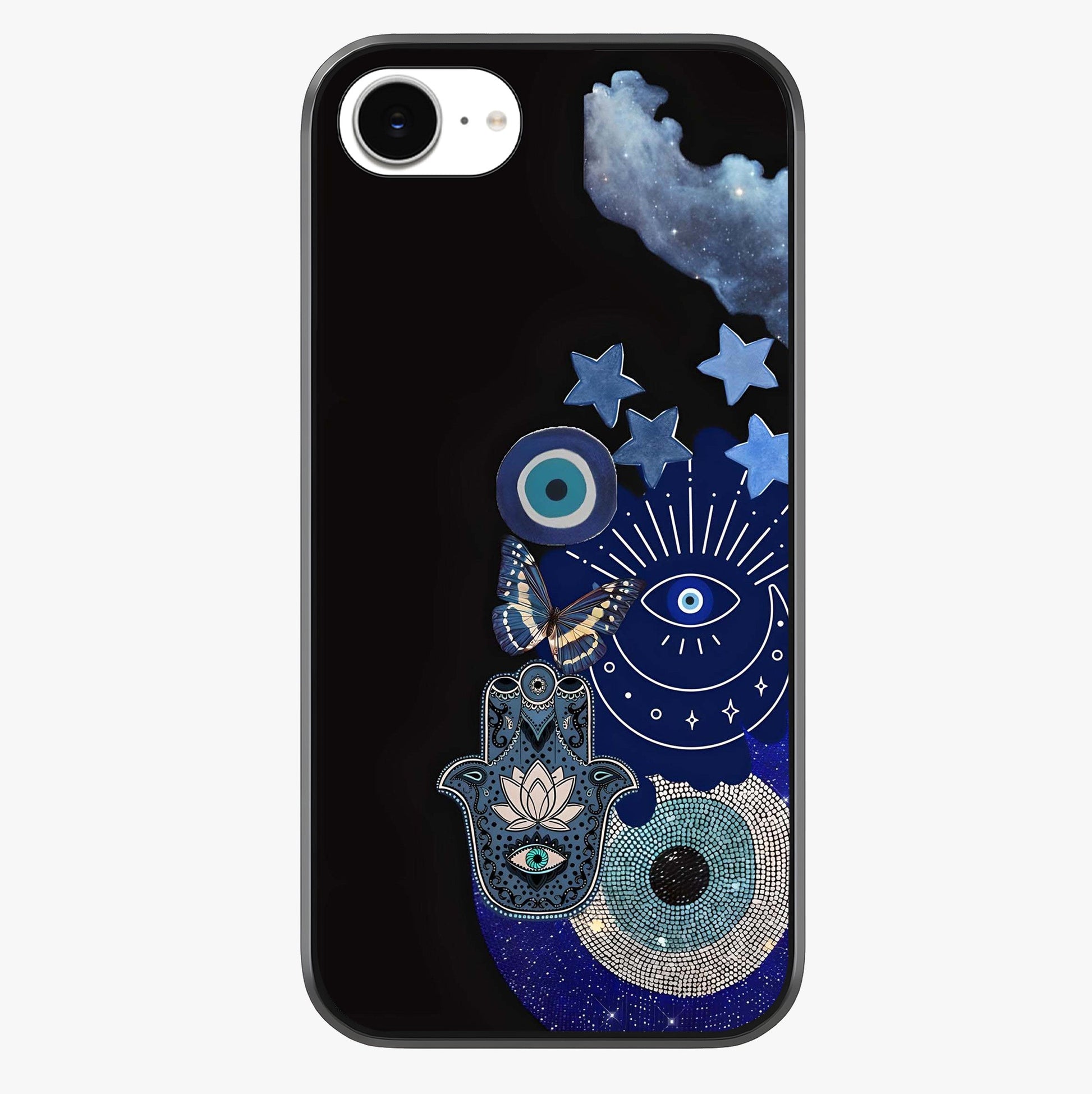 Galactic Charm Cluster Glass Case showing full back design in clean flat view with glossy glass finish.