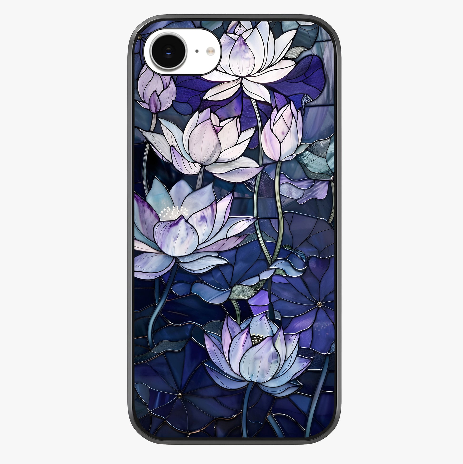 Gloss Petal Rush Glass Case showing full back design in clean flat view with glossy glass finish.