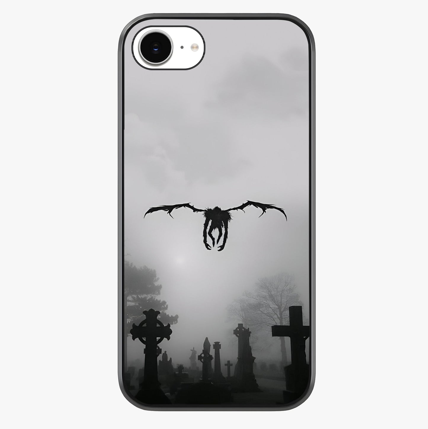 Graveyard Shadow Descent Glass Case showing full back design in clean flat view with glossy glass finish.