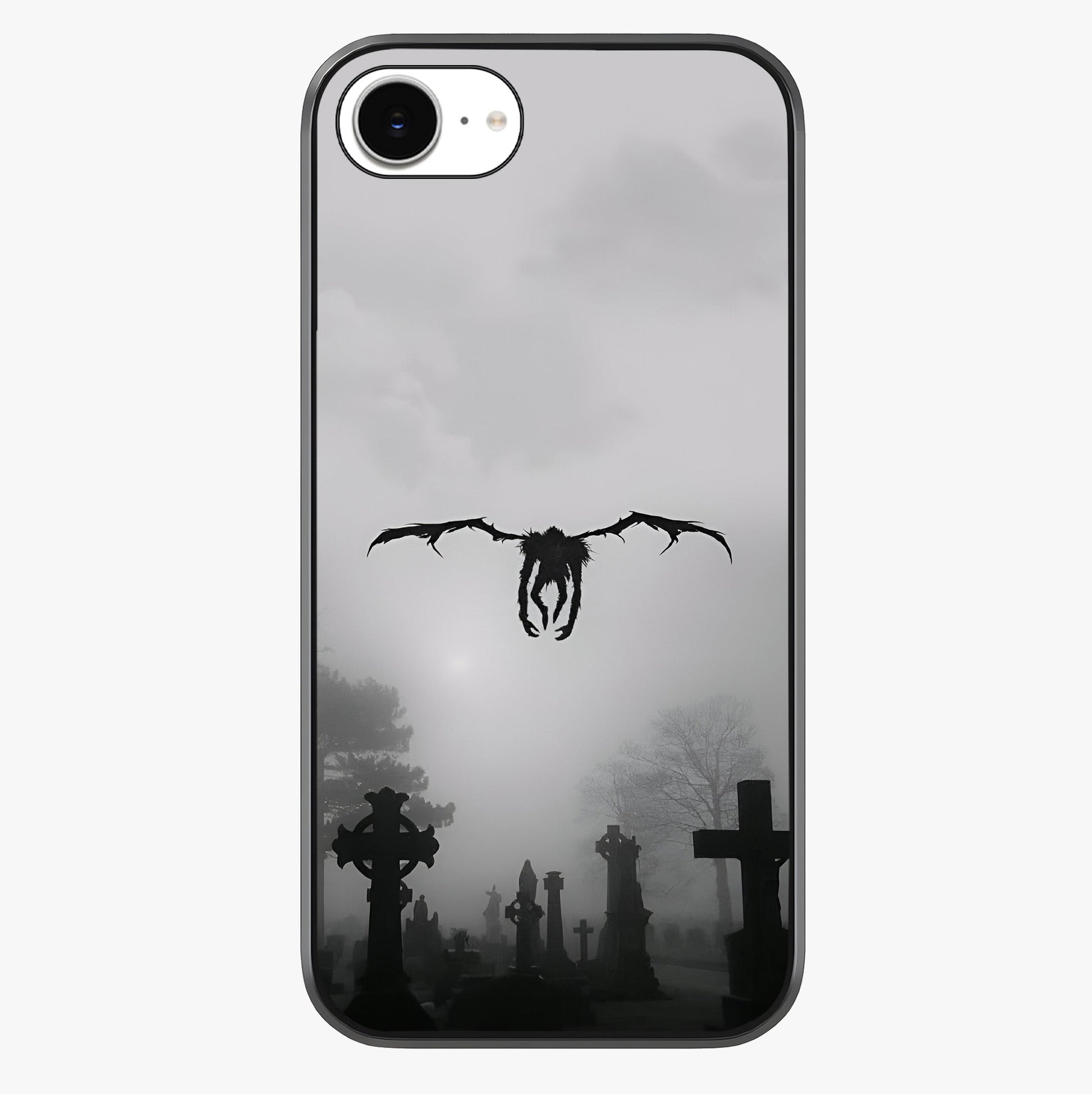 Graveyard Shadow Descent Glass Case showing full back design in clean flat view with glossy glass finish.