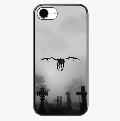 Graveyard Shadow Descent Glass Case showing full back design in clean flat view with glossy glass finish.