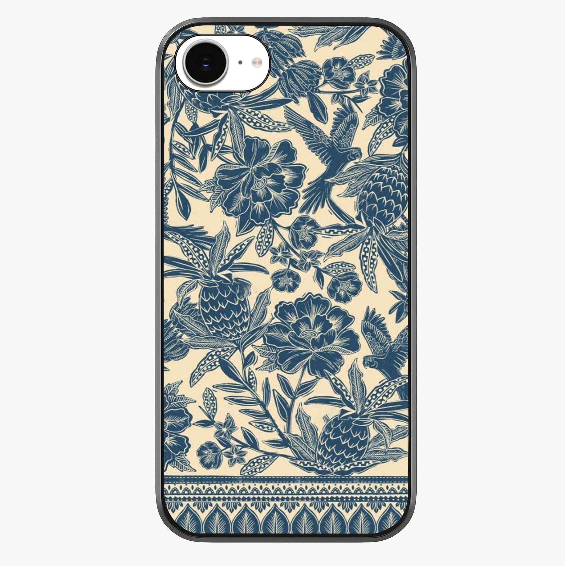 Heirloom Wild Bloom Glass Case showing full back design in clean flat view with glossy glass finish.