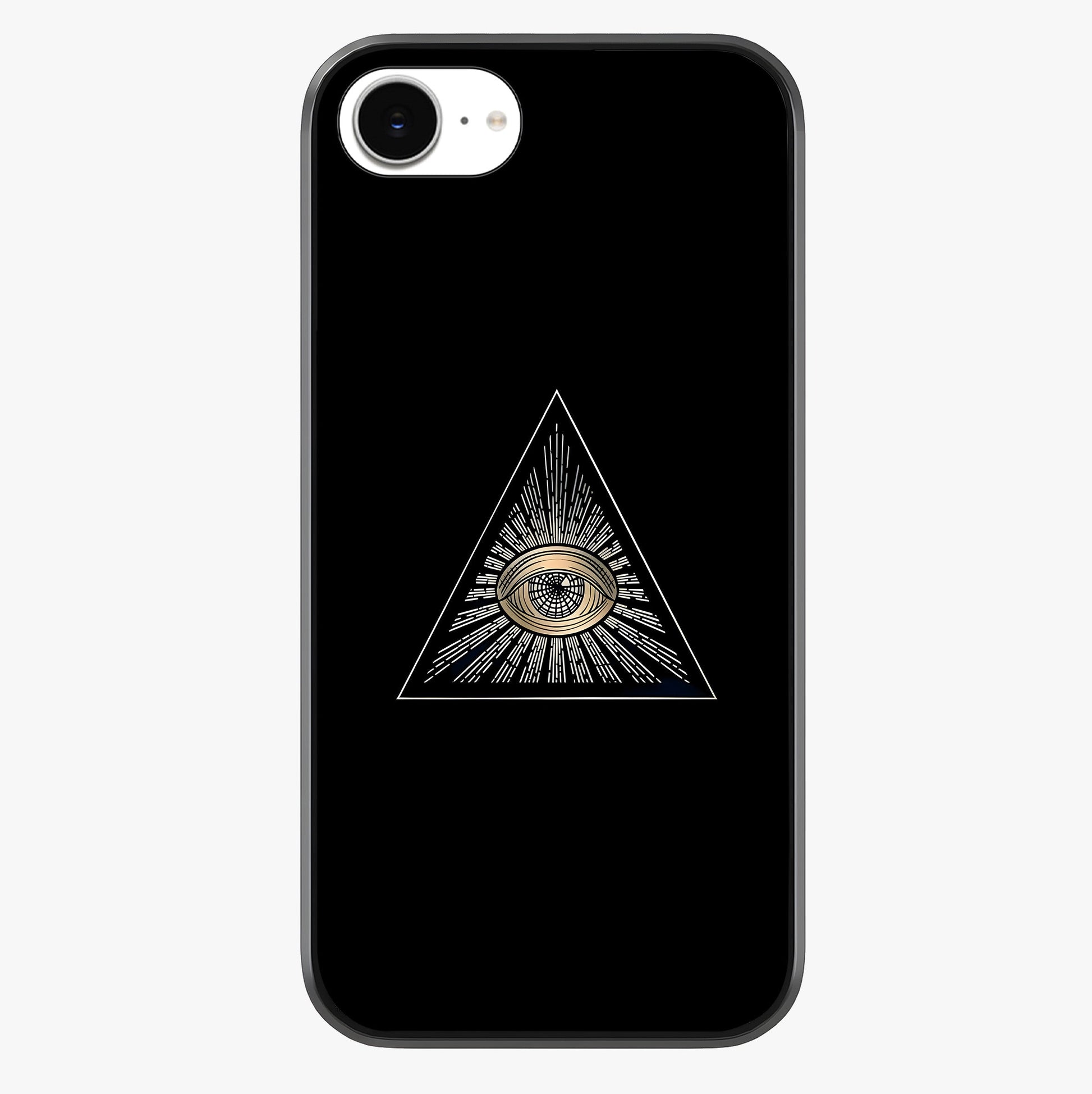 Illuminati Evil Glass Case showing full back design in clean flat view with glossy glass finish.