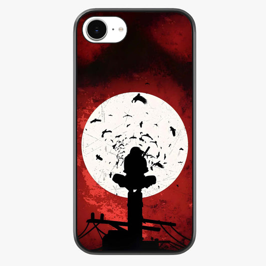 Itachi Limited Edition Naruto Anime Glass Case showing full back design in clean flat view with glossy glass finish.
