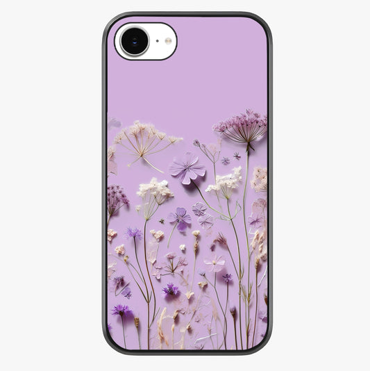 Lavender Blossom Dream Glass Case showing full back design in clean flat view with glossy glass finish.