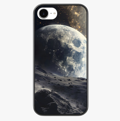 Lunar Horizon Glow Glass Case showing full back design in clean flat view with glossy glass finish.