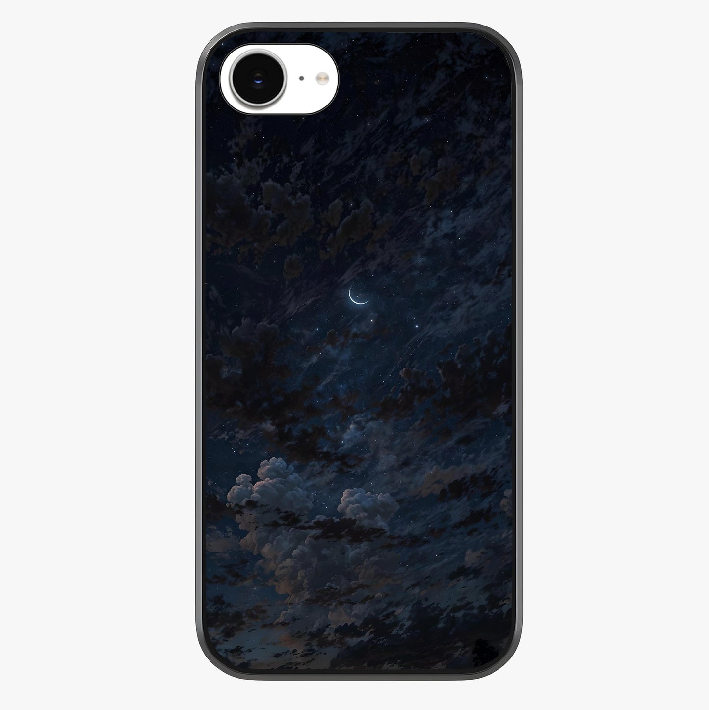 Lunar Veil Silence Glass Case showing full back design in clean flat view with glossy glass finish.