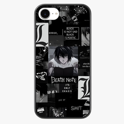 Midnight Chaos Mind Glass Case showing full back design in clean flat view with glossy glass finish.
