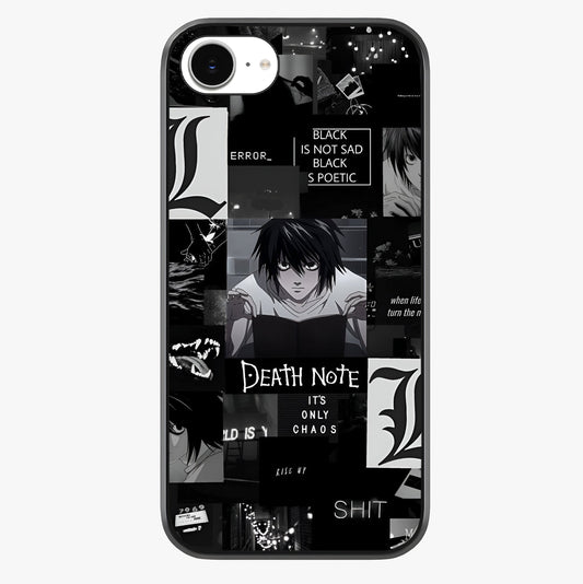 Midnight Chaos Mind Glass Case showing full back design in clean flat view with glossy glass finish.