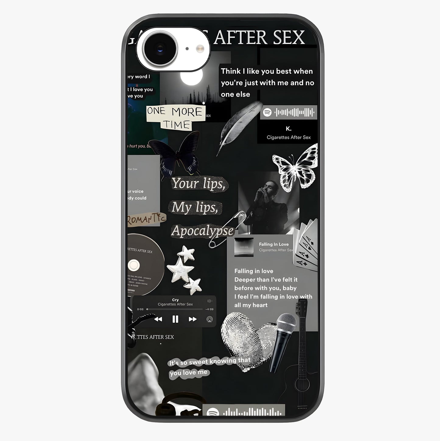 Midnight Love Echo Glass Case showing full back design in clean flat view with glossy glass finish.