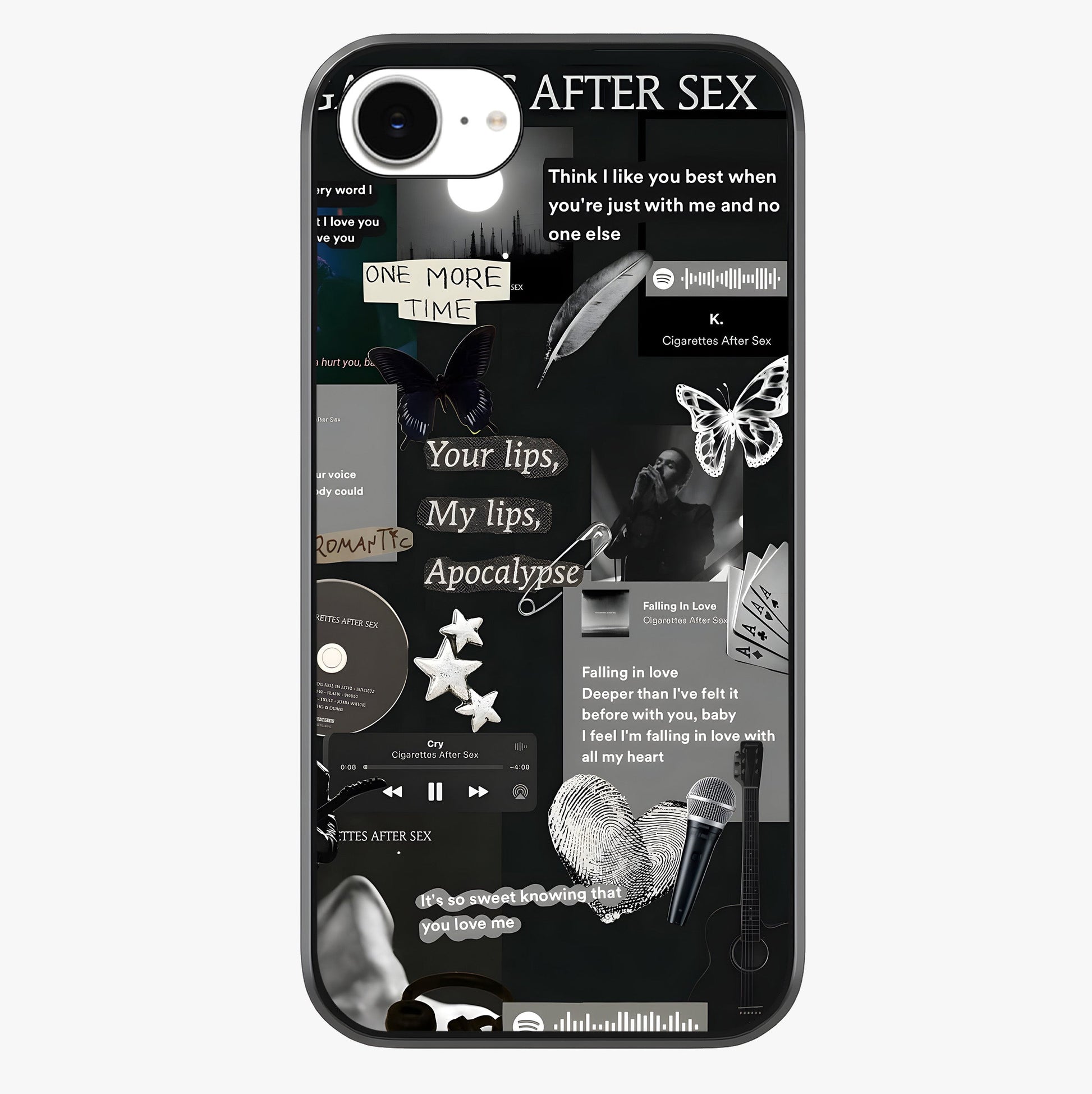 Midnight Love Echo Glass Case showing full back design in clean flat view with glossy glass finish.