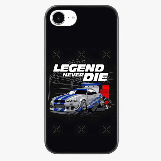 Midnight Racing Legacy Glass Case showing full back design in clean flat view with glossy glass finish.