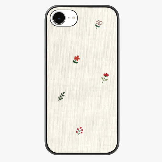Minimal Petal Whispers Glass Case showing full back design in clean flat view with glossy glass finish.