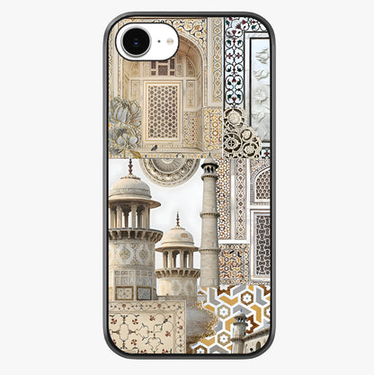 Mughal Marble Legacy Glass Case showing full back design in clean flat view with glossy glass finish.