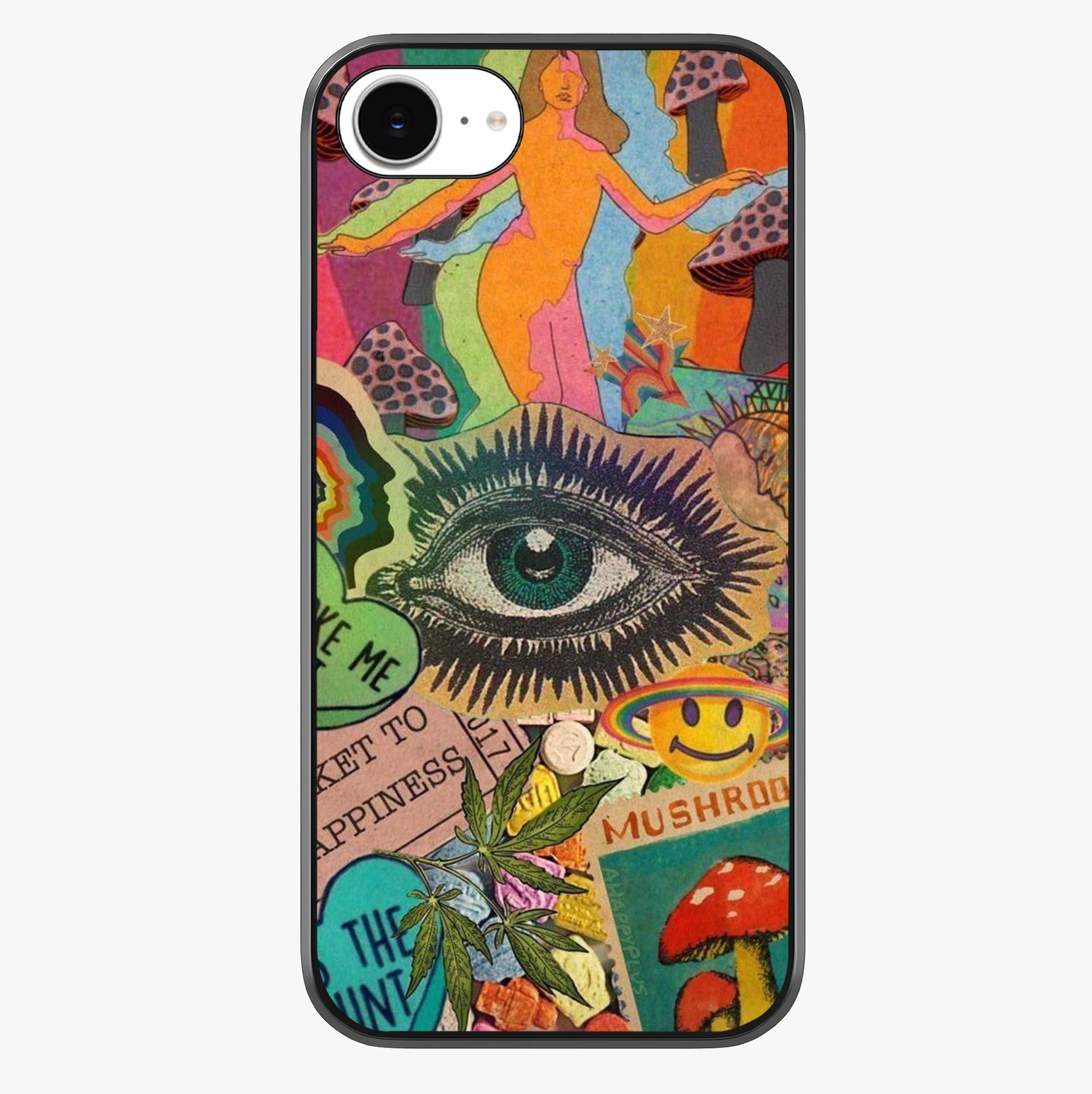 Mystic Eye Wonderland Glass Case showing full back design in clean flat view with glossy glass finish.