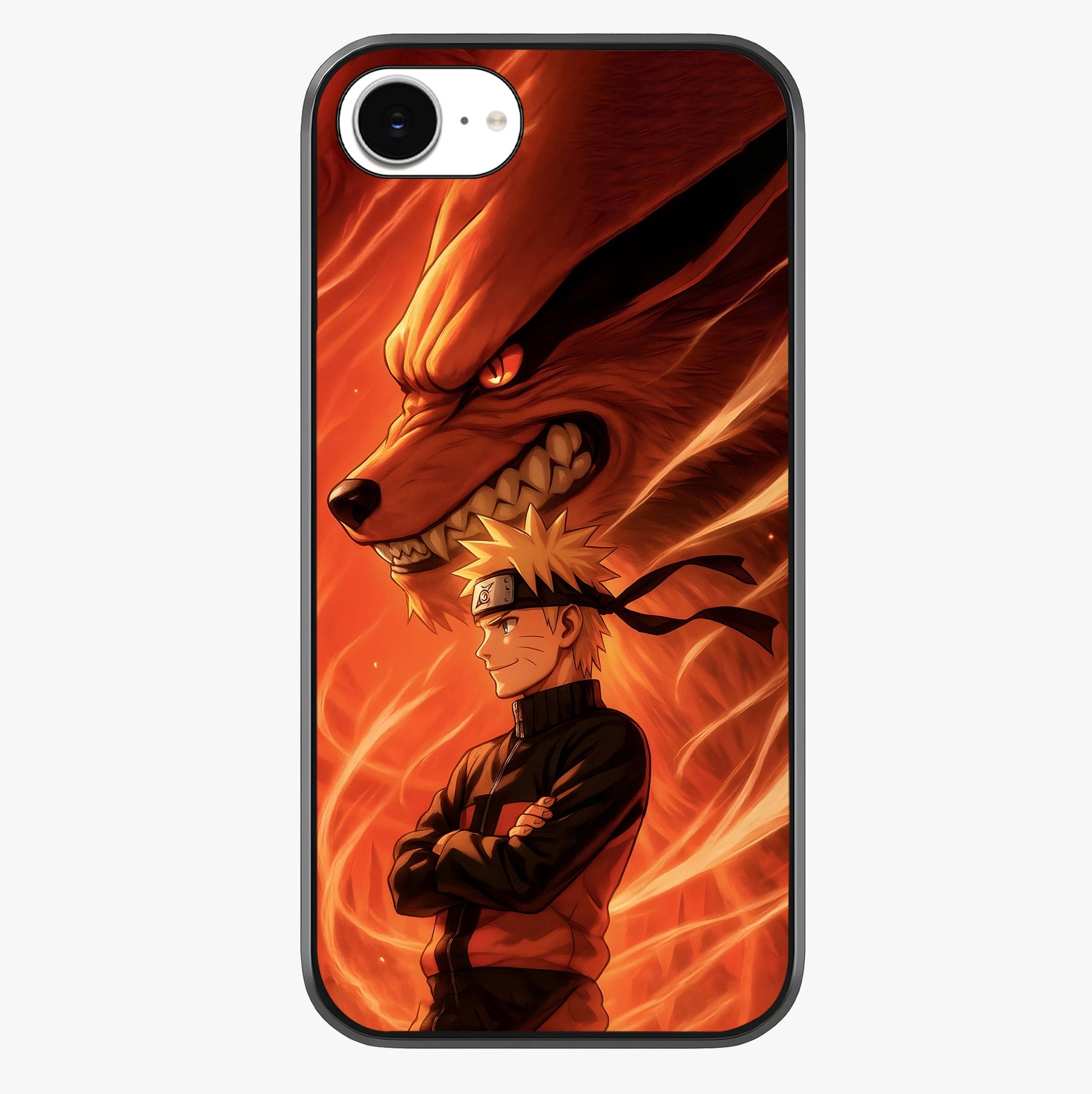 Nine Tails Legacy Glass Case showing full back design in clean flat view with glossy glass finish.