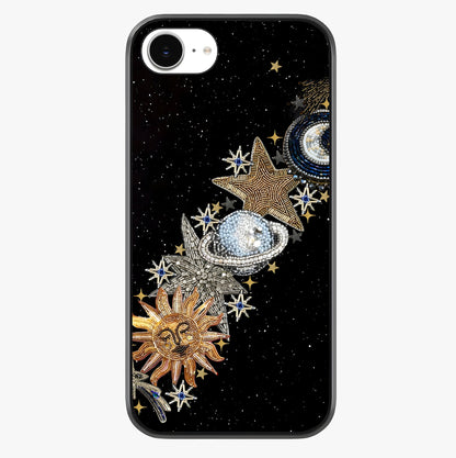 Pearls Universe Object Glass Case showing full back design in clean flat view with glossy glass finish.