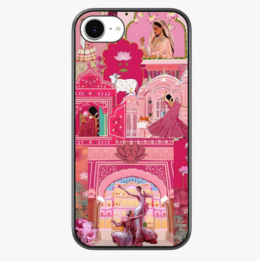 Pink Palace Muse Glass Case showing full back design in clean flat view with glossy glass finish.