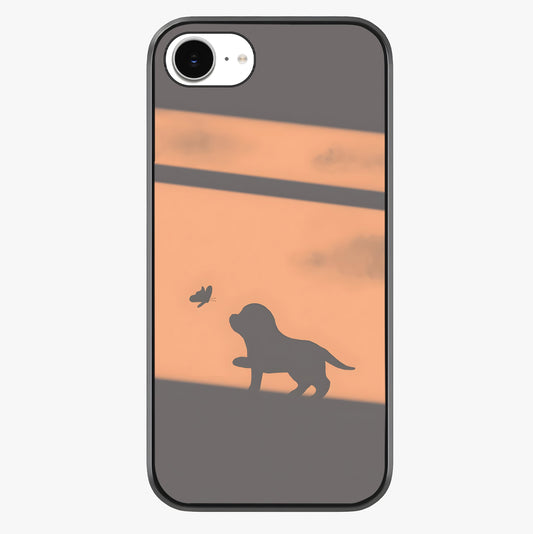 uppy Shadow Art Glass Case showing full back design in clean flat view with glossy glass finish.