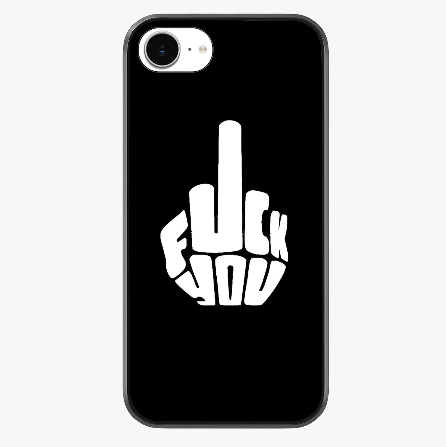 Rebel Mode On Glass Case showing full back design in clean flat view with glossy glass finish.