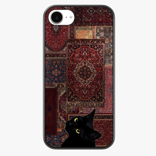 Regal Magic Cat Apple Glass Case showing full back design in clean flat view with glossy glass finish.